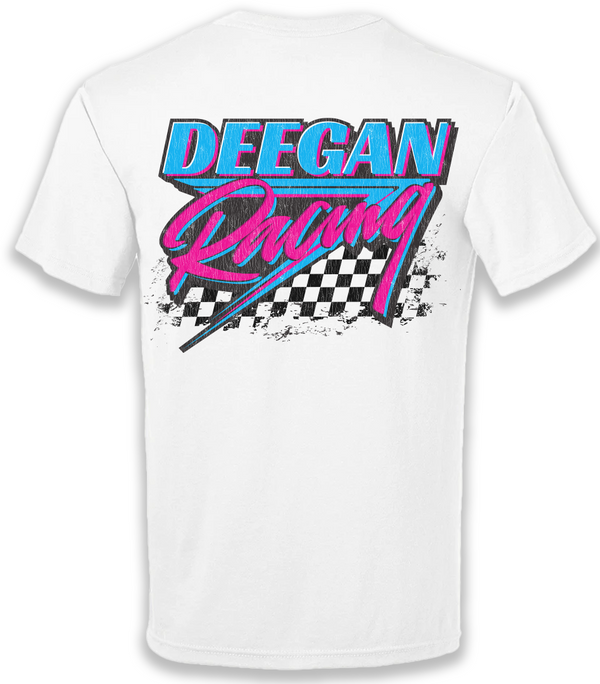 White Deegan Racing Washed Tee